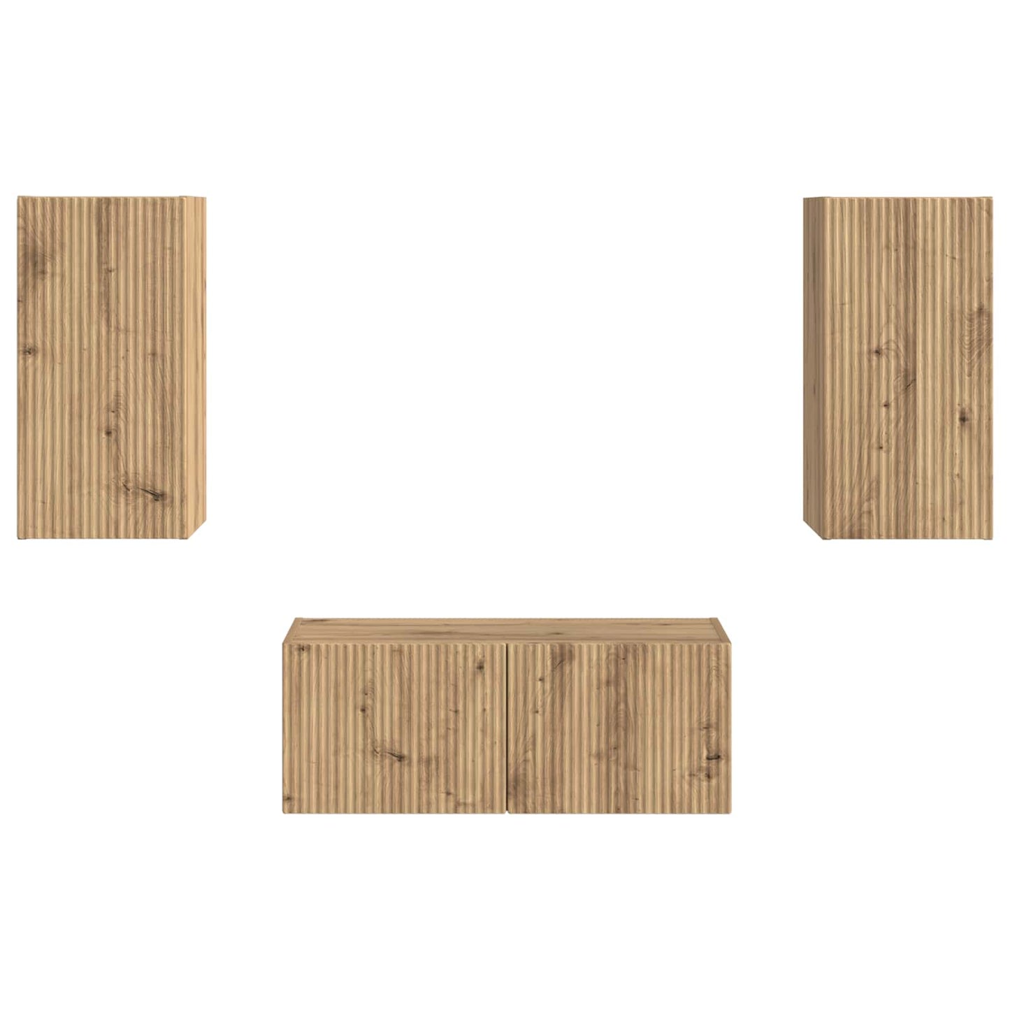 Tv-meubelset 2 pcs Artisan Eiken Bewerkt hout