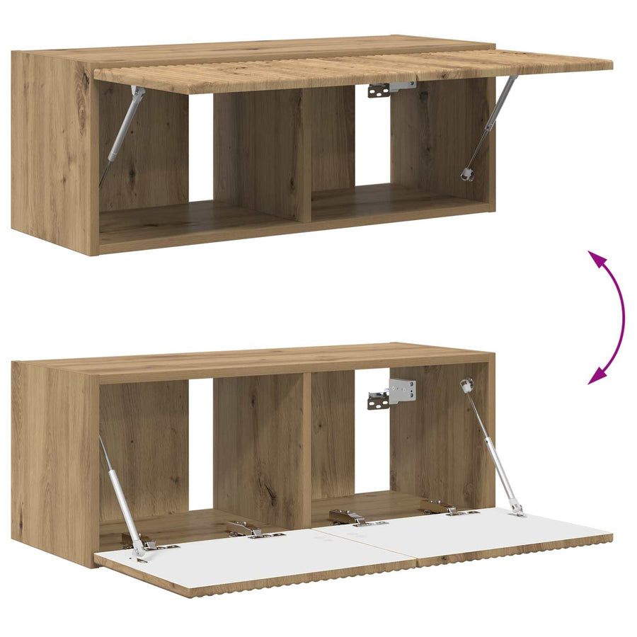 Tv-meubelset 2 pcs Artisan Eiken Bewerkt hout