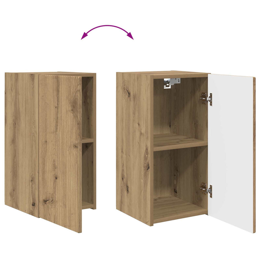 Tv-meubelset 2 pcs Artisan Eiken Bewerkt hout
