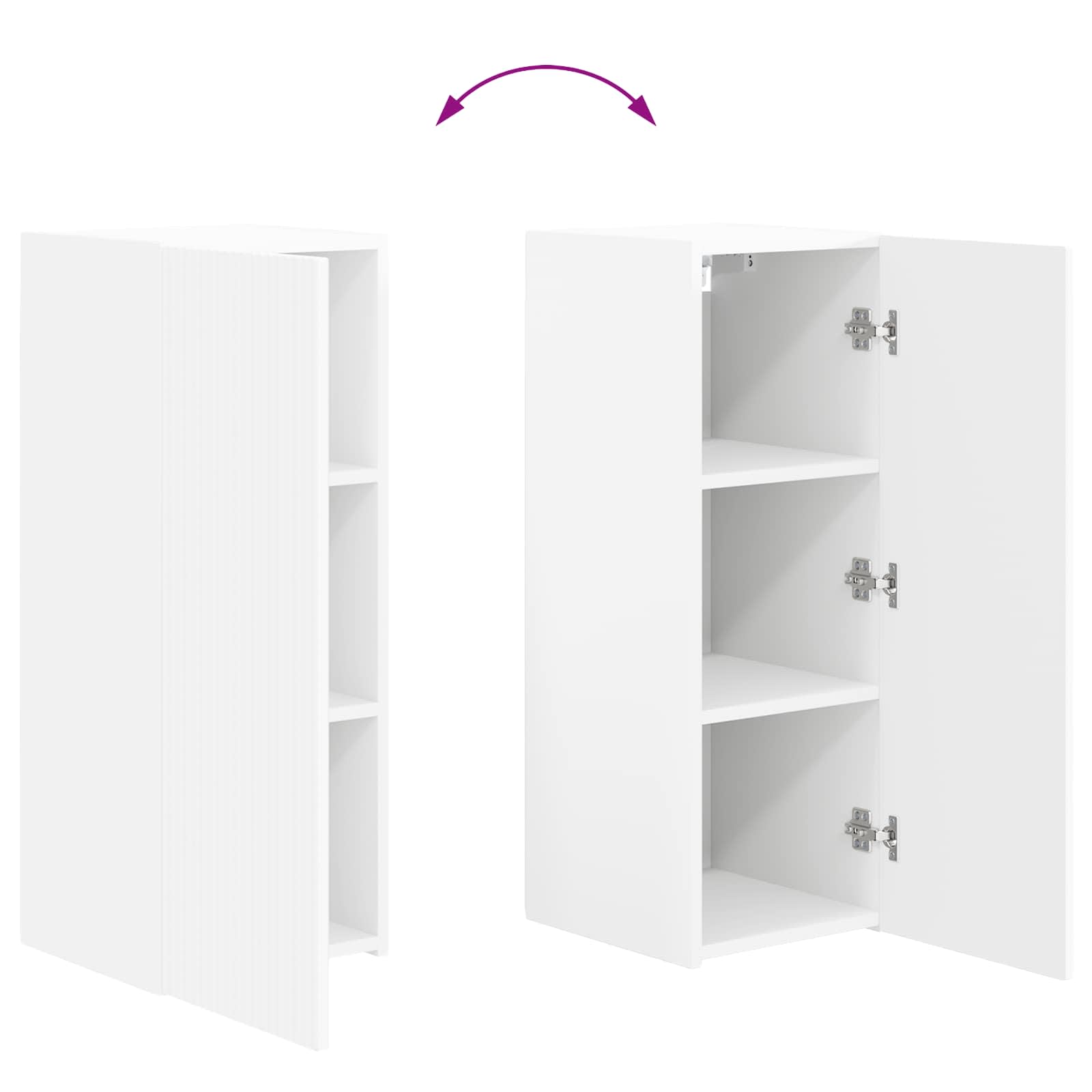 Tv-Meubelset Wandgemonteerd 2 Pcs Bewerkt Hout Wit
