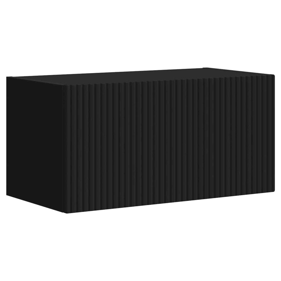 Tv-Meubelset Wandgemonteerd 2 Pcs Bewerkt Hout Zwart