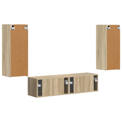 Tv-Meubelset Wandgemonteerd 2 Pcs Sonoma Eiken Bewerkt Hout