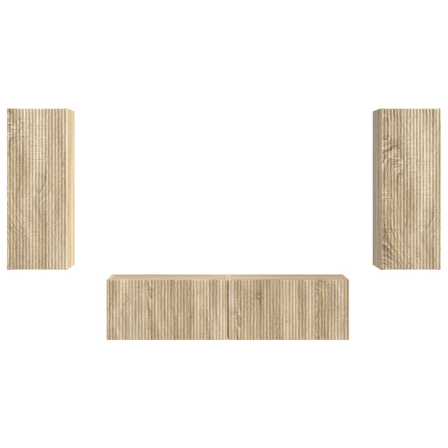 Tv-Meubelset Wandgemonteerd 2 Pcs Sonoma Eiken Bewerkt Hout