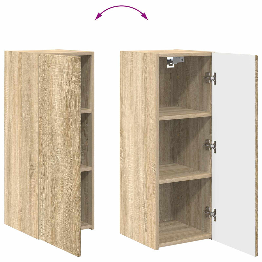Tv-Meubelset Wandgemonteerd 2 Pcs Sonoma Eiken Bewerkt Hout