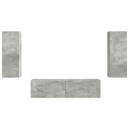 Tv-Meubelset Wandgemonteerd 2 Pcs Beton Grijs Bewerkt Hout Betongrijs