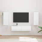 Tv-meubel wandmontage 2 stuks hoogglans wit