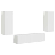Tv-Meubelset Wandgemonteerd 2 Pcs Bewerkt Hout Hoogglans wit