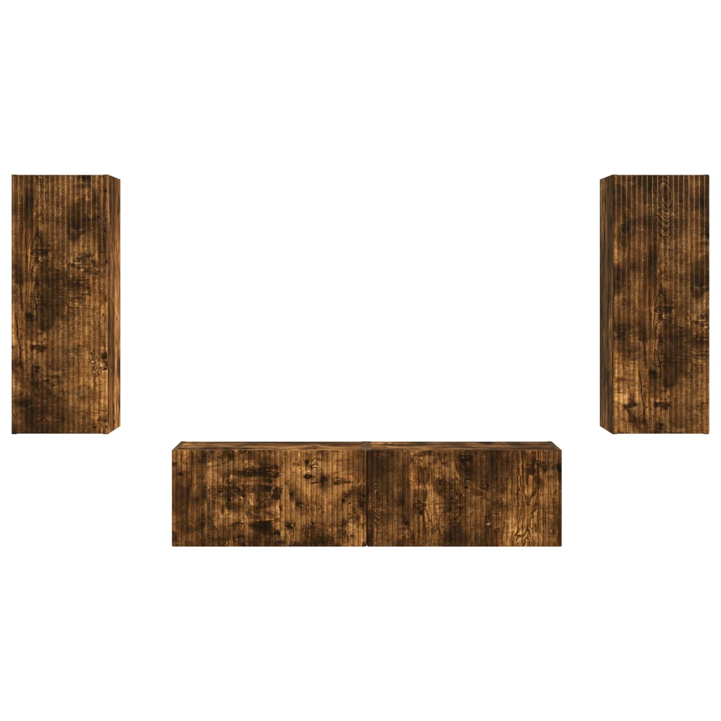 Tv-Meubelset Wandgemonteerd 2 Pcs Bewerkt Hout Gerookt eiken