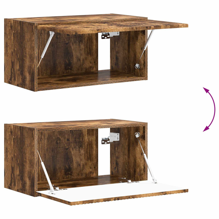 Tv-Meubelset Wandgemonteerd 2 Pcs Bewerkt Hout Gerookt eiken