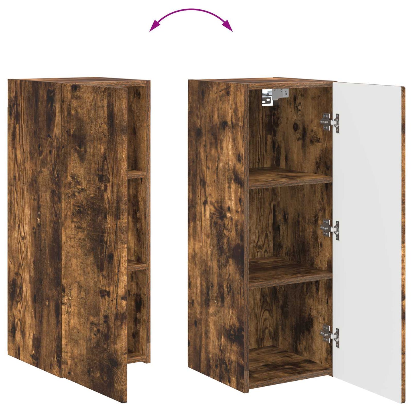Tv-Meubelset Wandgemonteerd 2 Pcs Bewerkt Hout Gerookt eiken