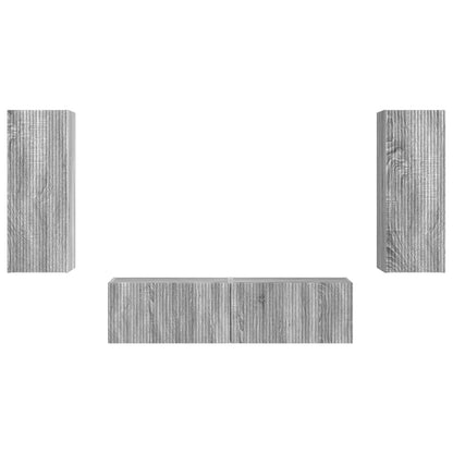 Tv-Meubelset Wandgemonteerd 2 Pcs Bewerkt Hout Grijs sonoma