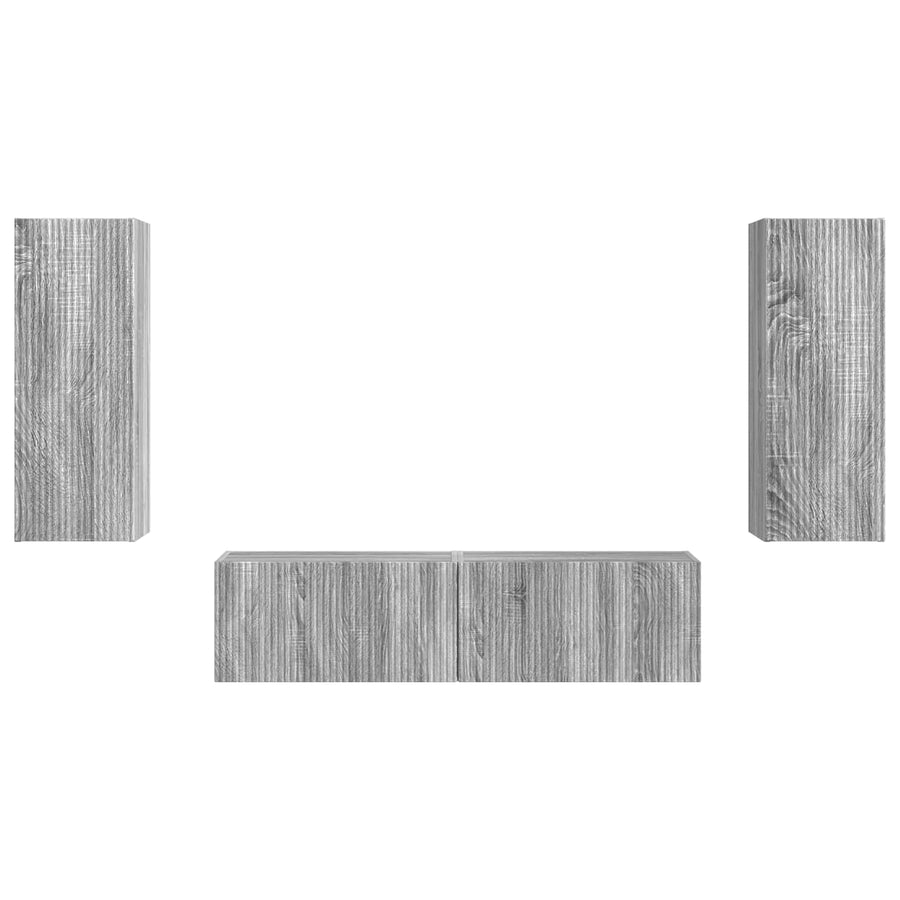 Tv-Meubelset Wandgemonteerd 2 Pcs Bewerkt Hout Grijs sonoma
