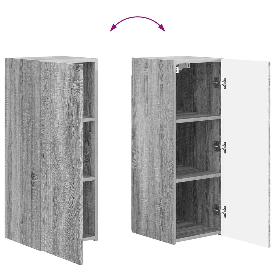 Tv-Meubelset Wandgemonteerd 2 Pcs Bewerkt Hout Grijs sonoma