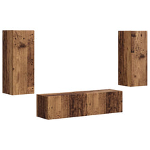 Tv-Meubelset Wandgemonteerd 2 Pcs Oudhout Bewerkt Hout