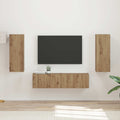 Tv-meubelset Wandgemonteerd 2 pcs Artisan Eiken Bewerkt hout
