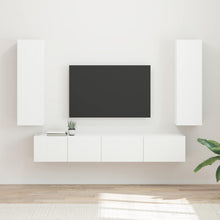 Tv-Meubelset Wandgemonteerd 3 Pcs Bewerkt Hout Wit