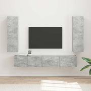 Tv-meubelset wandgemonteerd 3 stuks beton grijs