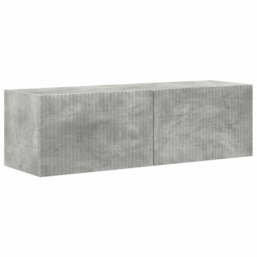 Tv-Meubelset Wandgemonteerd 3 Pcs Beton Grijs Bewerkt Hout Betongrijs