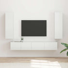 Tv-meubelset wandgemonteerd 3 delen hoogglans wit