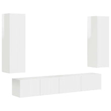 Tv-Meubelset Wandgemonteerd 3 Pcs Bewerkt Hout Hoogglans wit