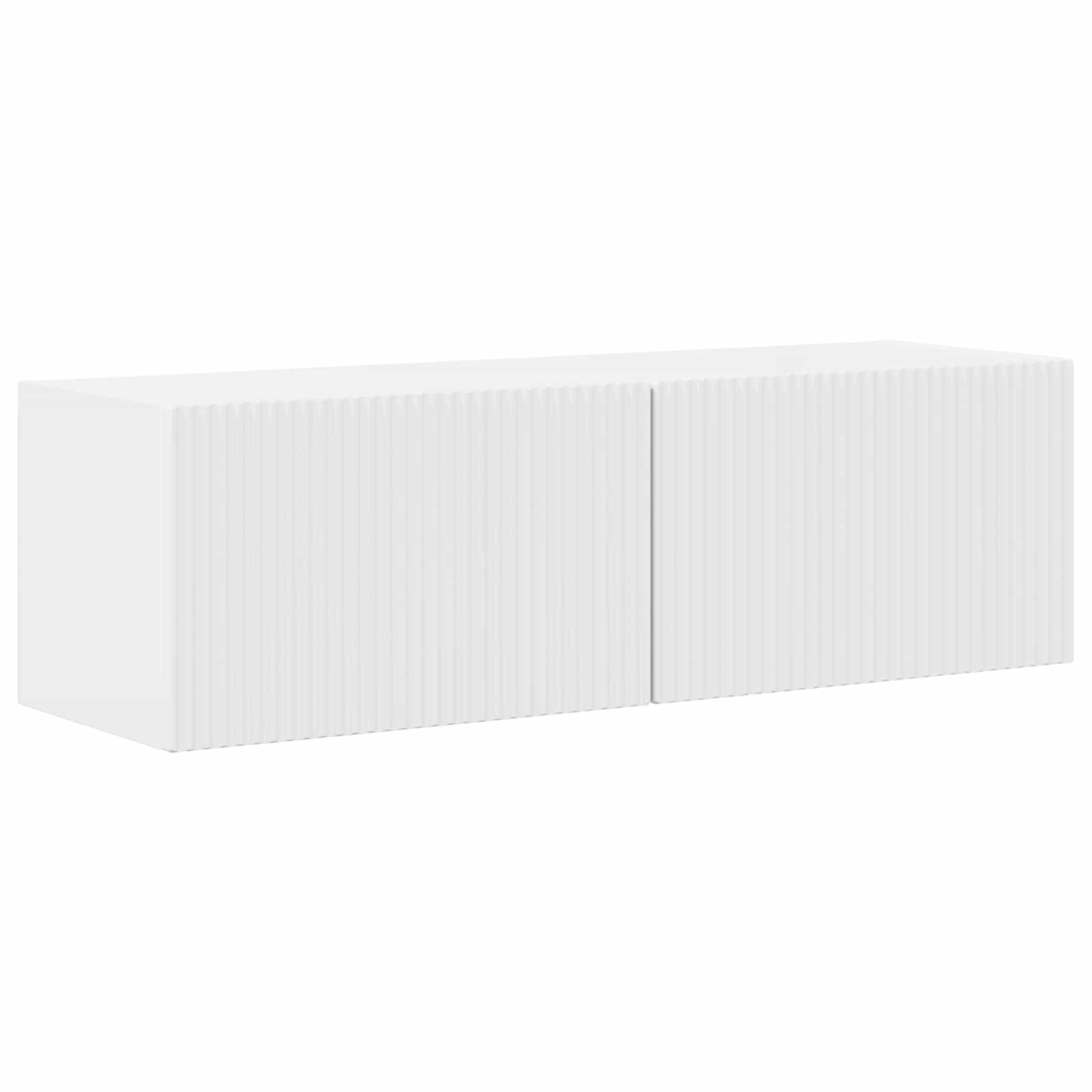 Tv-Meubelset Wandgemonteerd 3 Pcs Bewerkt Hout Hoogglans wit