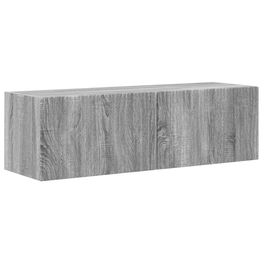 Tv-Meubelset Wandgemonteerd 3 Pcs Bewerkt Hout Grijs sonoma