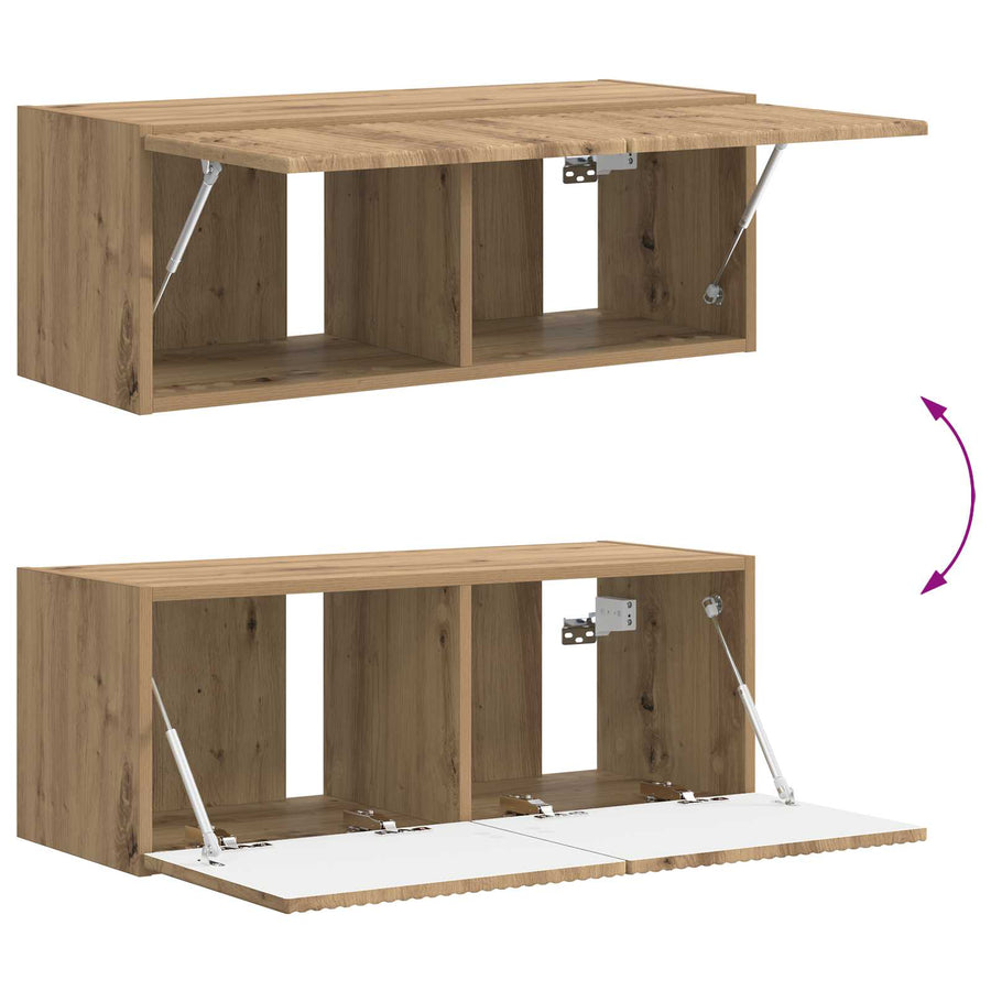 Tv-meubelset 3 pcs Artisan Eiken Bewerkt hout