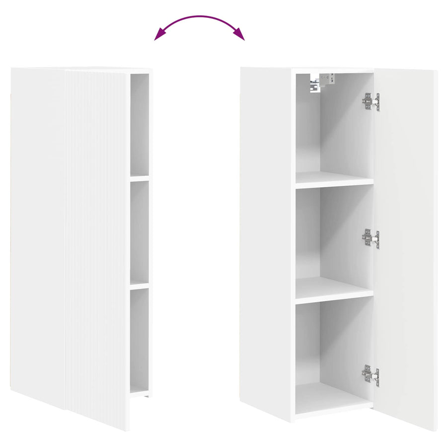 Tv-Meubelset Wandgemonteerd 2 Pcs Bewerkt Hout Wit