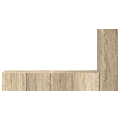 Tv-Meubelset Wandgemonteerd 2 Pcs Bewerkt Hout Sonoma eiken
