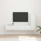 Tv-meubelset wandgemonteerd 2 stuks hoogglans wit