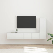 Tv-Meubelset Wandgemonteerd 2 Pcs Bewerkt Hout Hoogglans wit