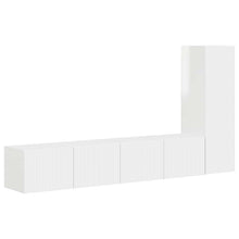 Tv-Meubelset Wandgemonteerd 2 Pcs Bewerkt Hout Hoogglans wit
