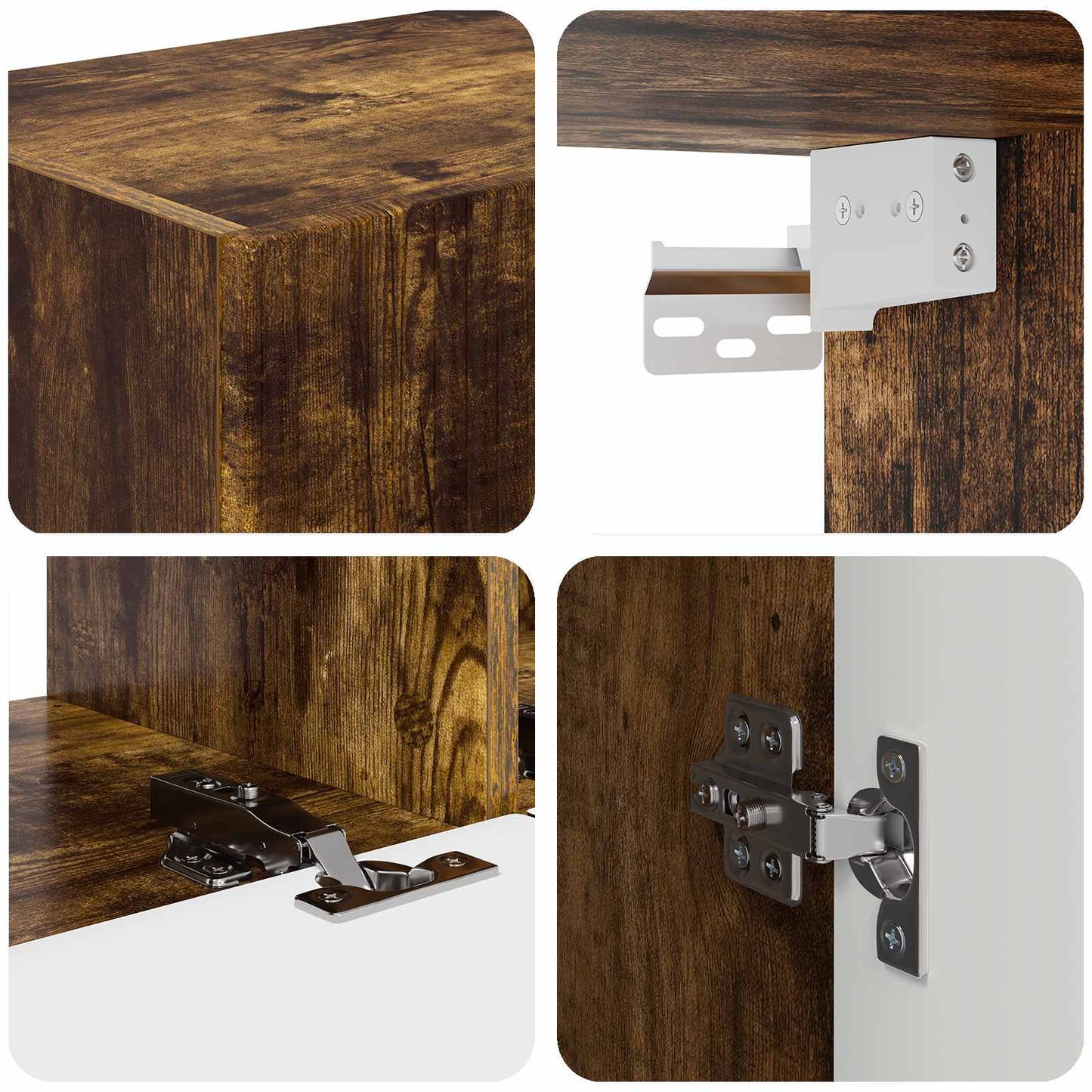 Tv-Meubelset Wandgemonteerd 2 Pcs Bewerkt Hout Gerookt eiken