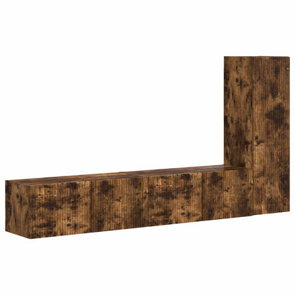 Tv-Meubelset Wandgemonteerd 2 Pcs Bewerkt Hout Gerookt eiken