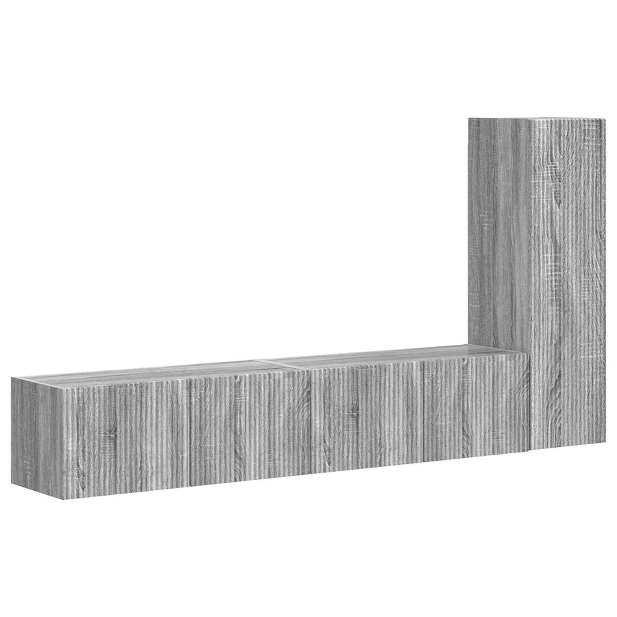 Tv-Meubelset Wandgemonteerd 2 Pcs Bewerkt Hout Grijs sonoma