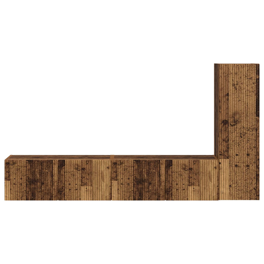 Tv-Meubelset Wandgemonteerd 2 Pcs Oudhout Bewerkt Hout Oud hout