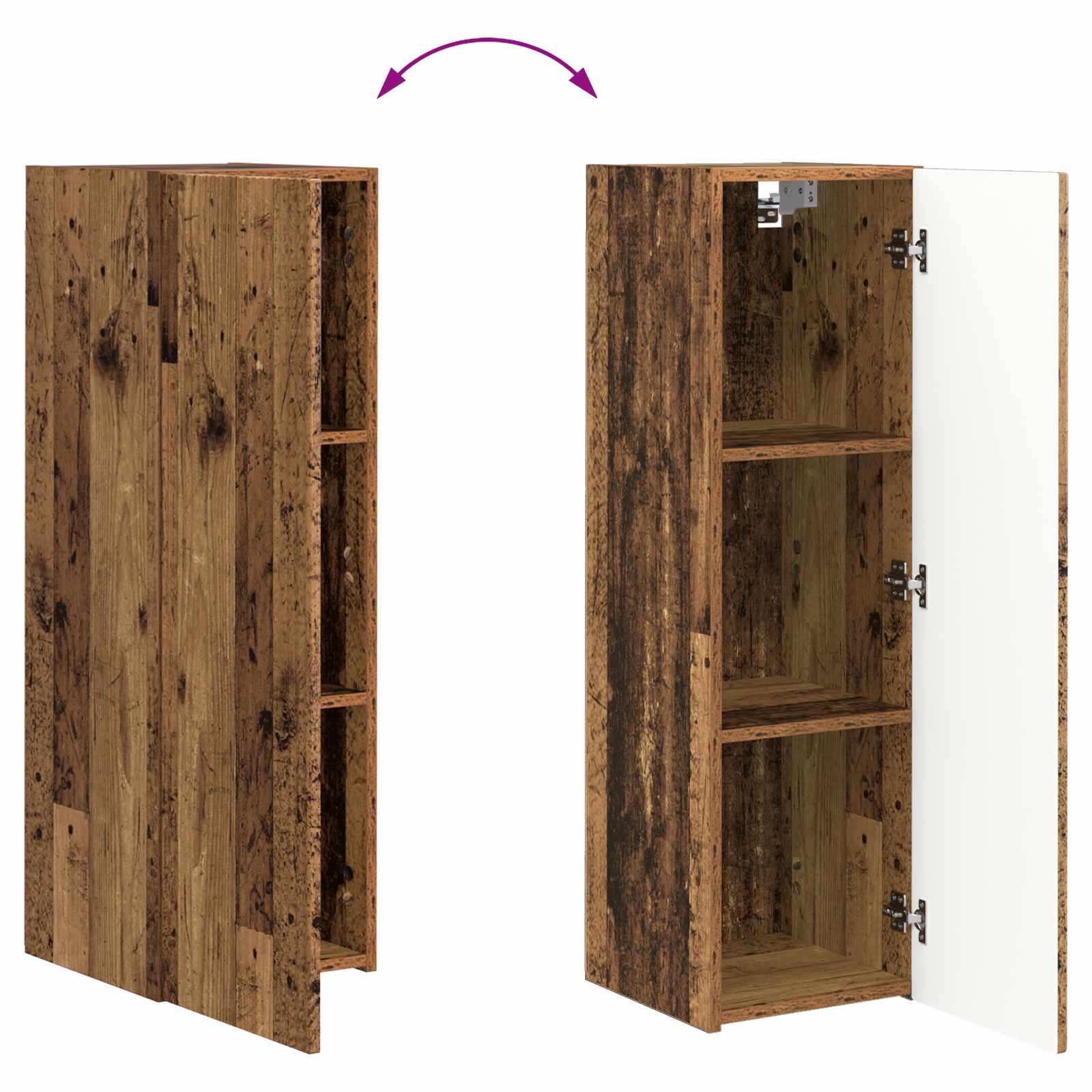 Tv-Meubelset Wandgemonteerd 2 Pcs Oudhout Bewerkt Hout Oud hout