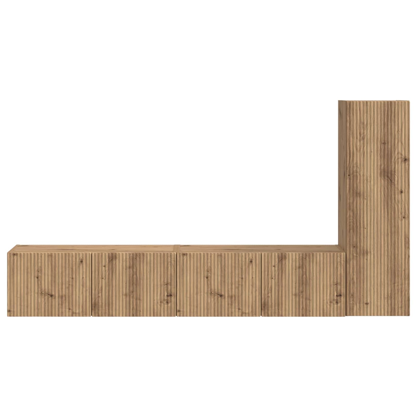 Tv-Meubelset Wandgemonteerd 2 Pcs Artisan Eiken Bewerkt Hout artisanaal eikenkleurig