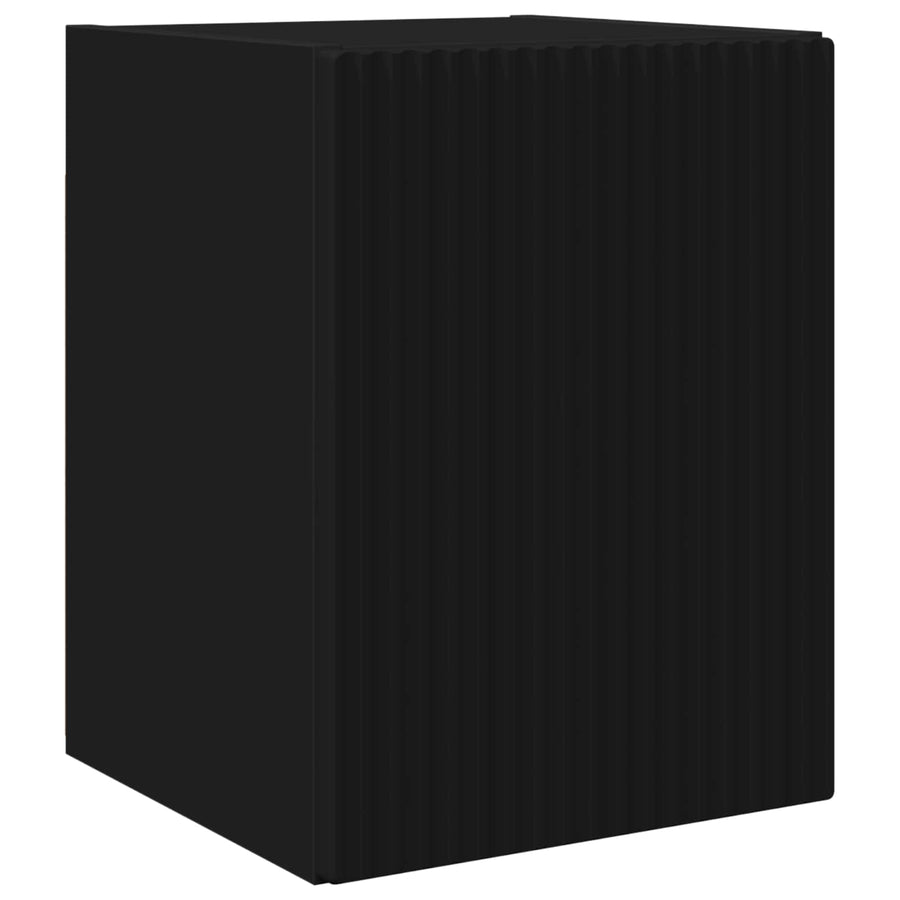 Tv-Meubelset Wandgemonteerd 4 Pcs Bewerkt Hout Zwart