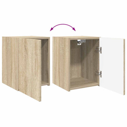 Tv-Meubelset Wandgemonteerd 4 Pcs Bewerkt Hout Sonoma eiken