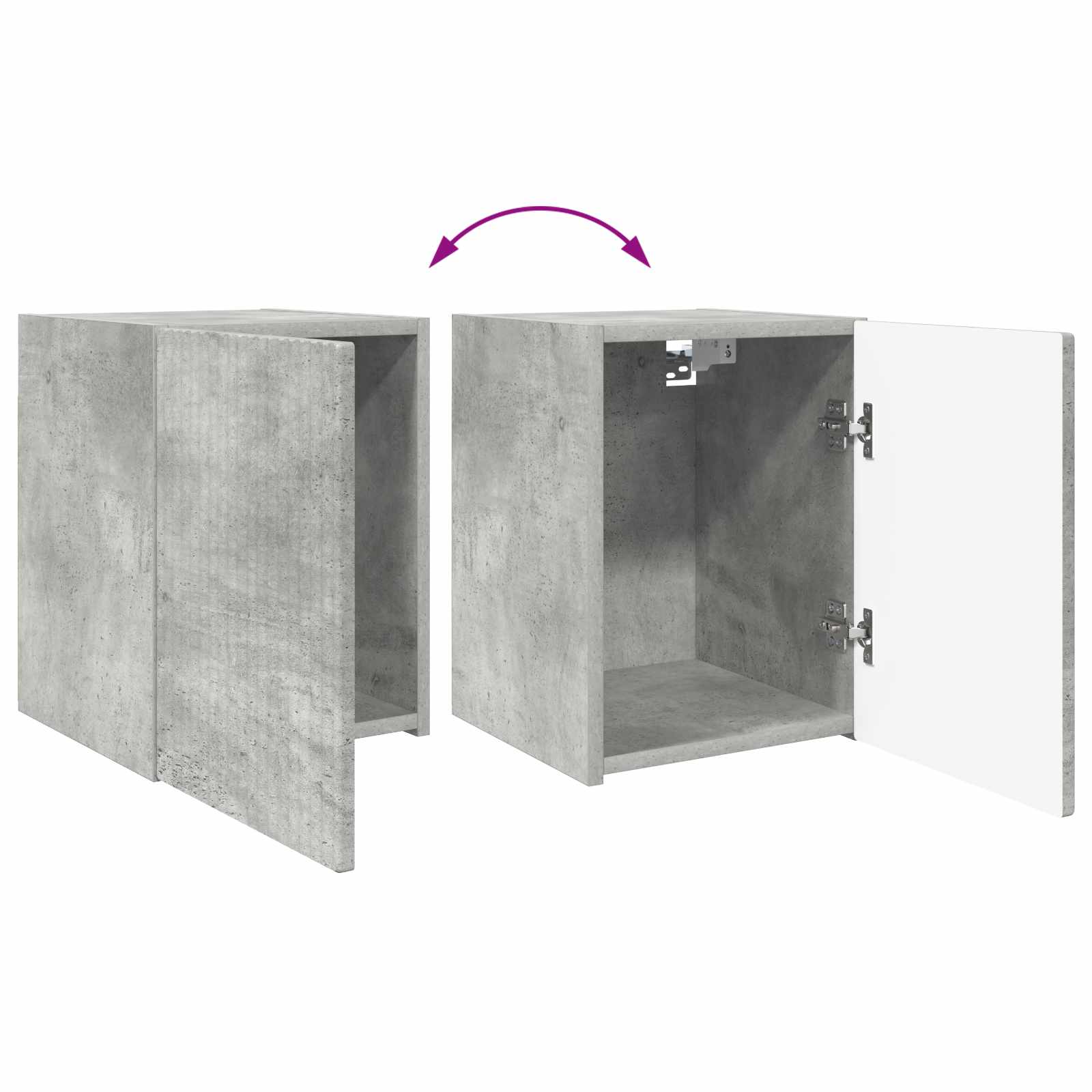 Tv-Meubelset Wandgemonteerd 4 Pcs Beton Grijs Bewerkt Hout Betongrijs