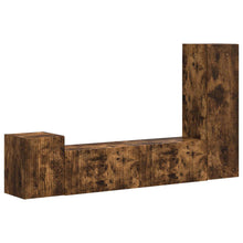 Tv-Meubelset Wandgemonteerd 4 Pcs Bewerkt Hout Gerookt eiken