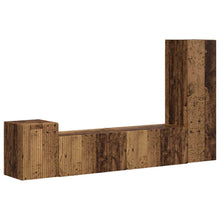 Tv-Meubelset Wandgemonteerd 4 Pcs Oudhout Bewerkt Hout Oud hout