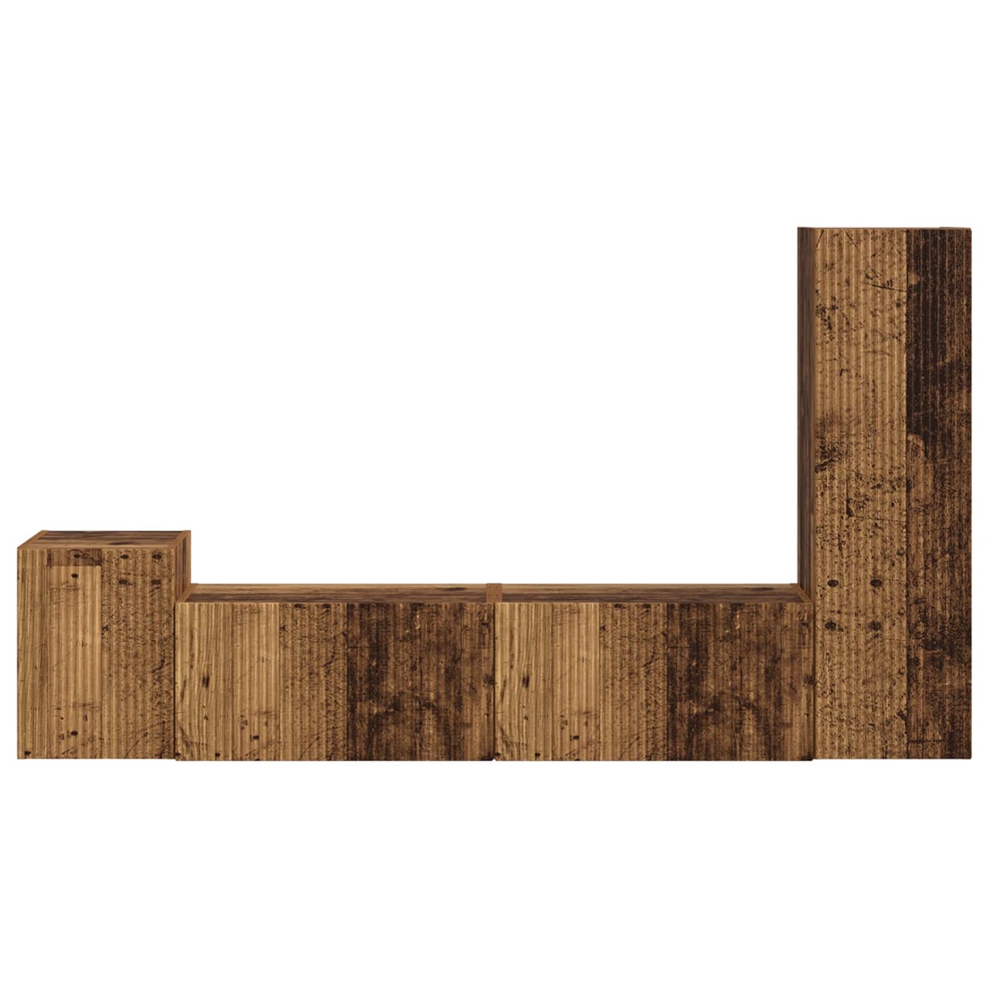 Tv-Meubelset Wandgemonteerd 4 Pcs Oudhout Bewerkt Hout Oud hout