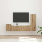 Tv-meubelset wandmontage 4 delen artisan eiken