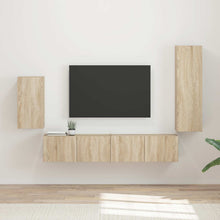 Tv-Meubelset Wandgemonteerd 3 Pcs Bewerkt Hout Sonoma eiken