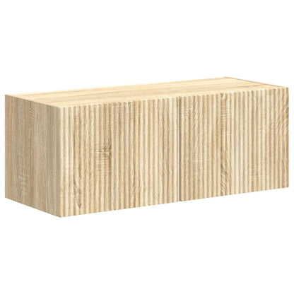 Tv-Meubelset Wandgemonteerd 3 Pcs Bewerkt Hout Sonoma eiken
