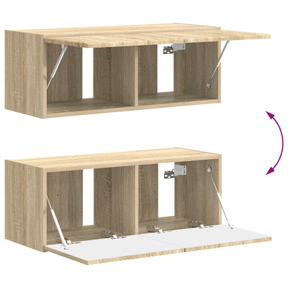 Tv-Meubelset Wandgemonteerd 3 Pcs Bewerkt Hout Sonoma eiken