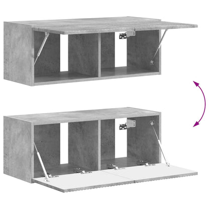 Tv-Meubelset Wandgemonteerd 3 Pcs Beton Grijs Bewerkt Hout Betongrijs
