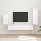 Tv-meubelset wandgemonteerd 3-delig hoogglans wit bewerkt hout